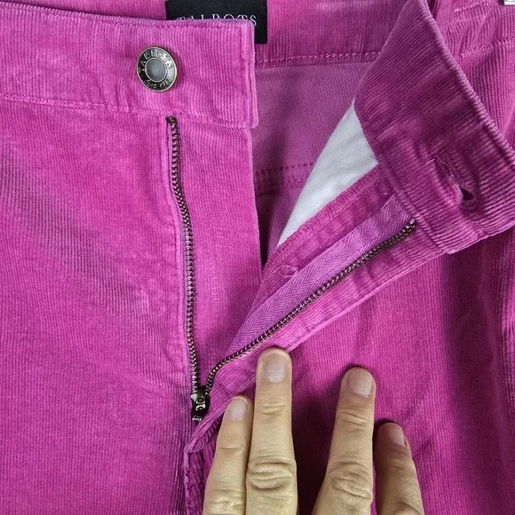 NWOT Talbots Women's Stretch Corduroy Straight Leg Magenta Pant Size 14P Bold - Picture 7 of 14